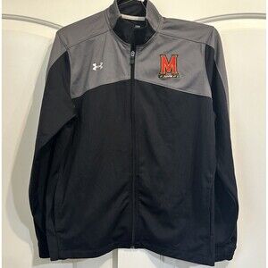 Mens Size Large Under Armour Maryland Terrapins Full Zip Coat Jacket Sweatshirt